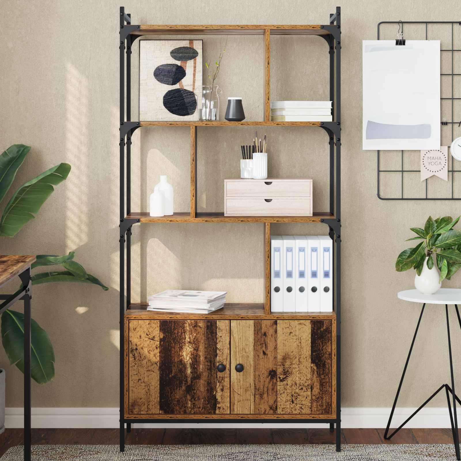 vidaXL Bookcase 6-Tier 76.5 x 30 x 154.5 cm Engineered Wood 4