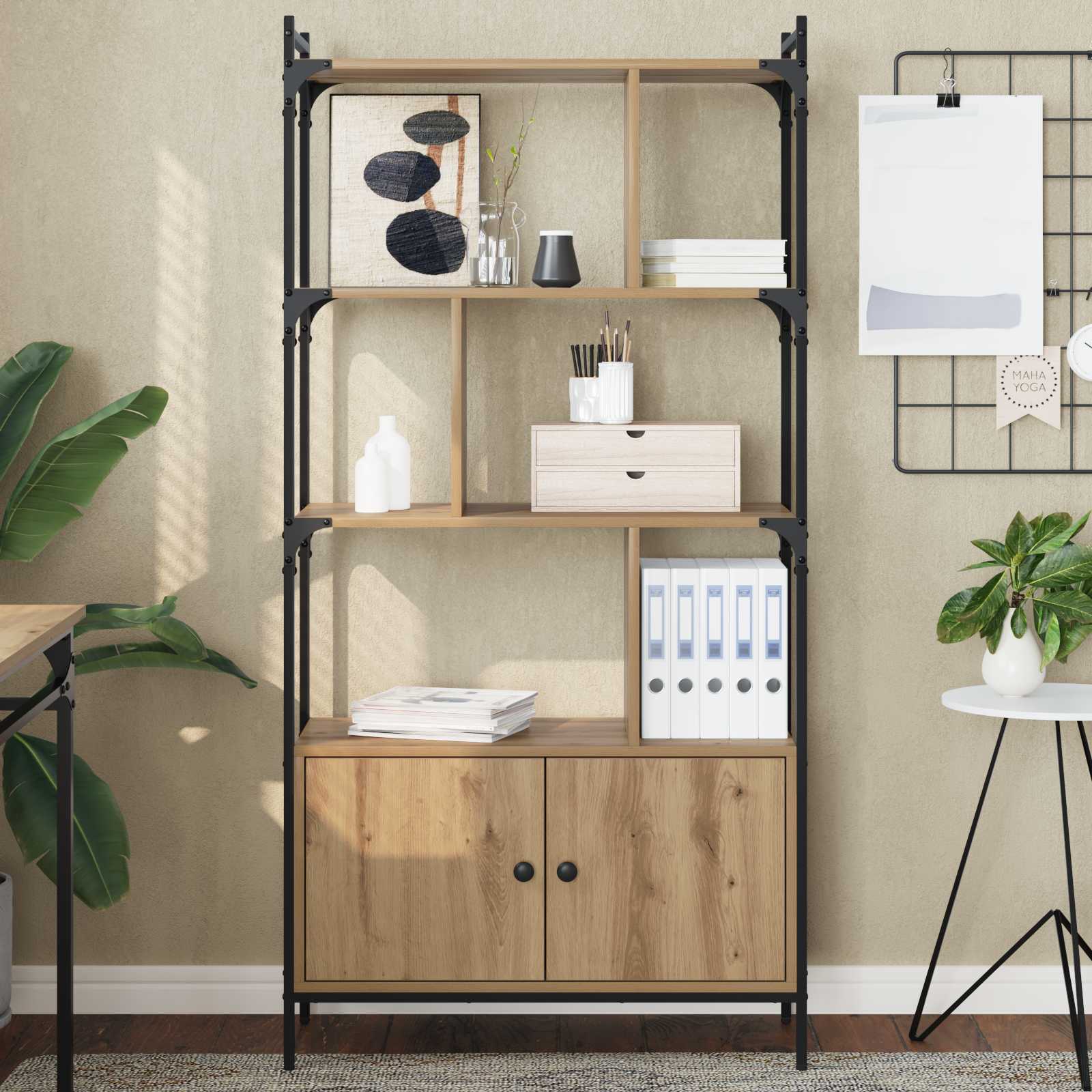 vidaXL Bookcase 6-Tier 76.5 x 30 x 154.5 cm Engineered Wood 4