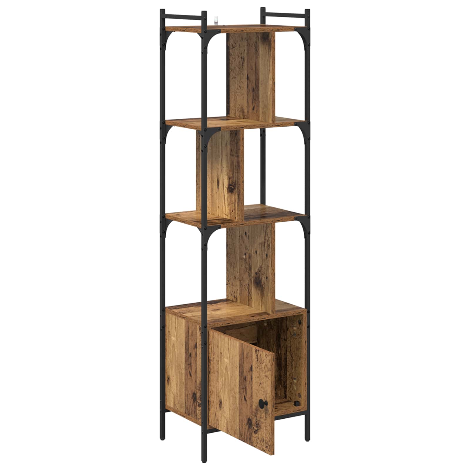 vidaXL Bookcase 6-Tier 44.5 x 30 x 154.5 cm Engineered Wood Old Wood 5