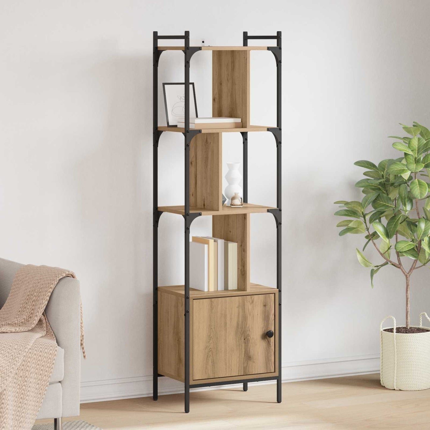 vidaXL Bookcase 6-Tier 44.5 x 30 x 154.5 cm Engineered Wood 1