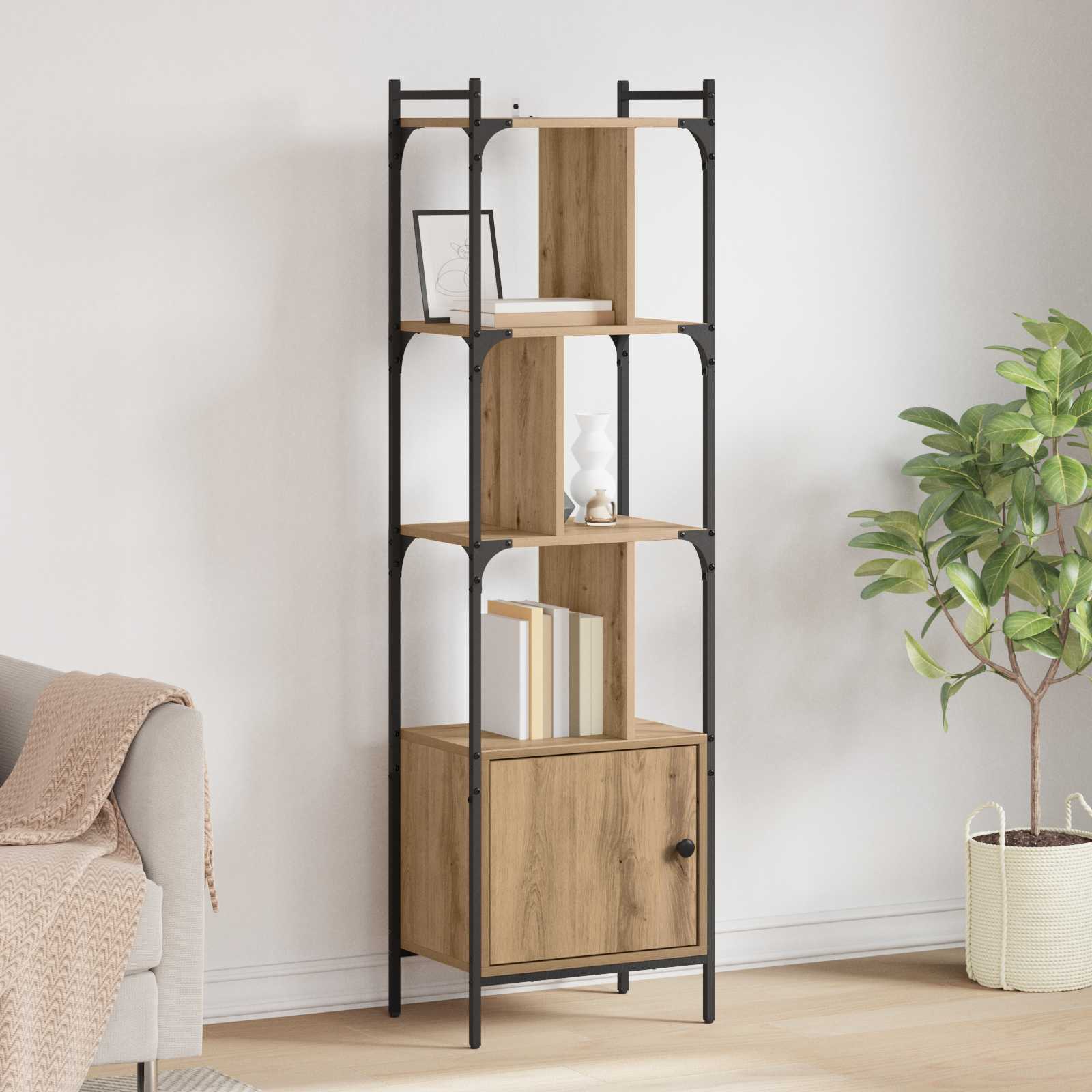 vidaXL Bookcase 6-Tier 44.5 x 30 x 154.5 cm Engineered Wood 1