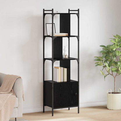 vidaXL Bookcase 6-Tier 44.5 x 30 x 154.5 cm Engineered Wood Black Oak 1