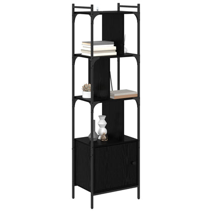 vidaXL Bookcase 6-Tier 44.5 x 30 x 154.5 cm Engineered Wood Black Oak 3