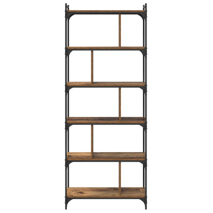 vidaXL Bookcase 5-Tier 76 x 32 x 192 cm Engineered Wood Old wood 5