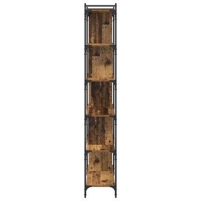 vidaXL Bookcase 5-Tier 76 x 32 x 192 cm Engineered Wood Old wood 6