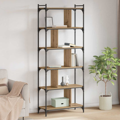 vidaXL Bookcase 5-Tier 76 x 32 x 192 cm Engineered Wood Artisan oak 1