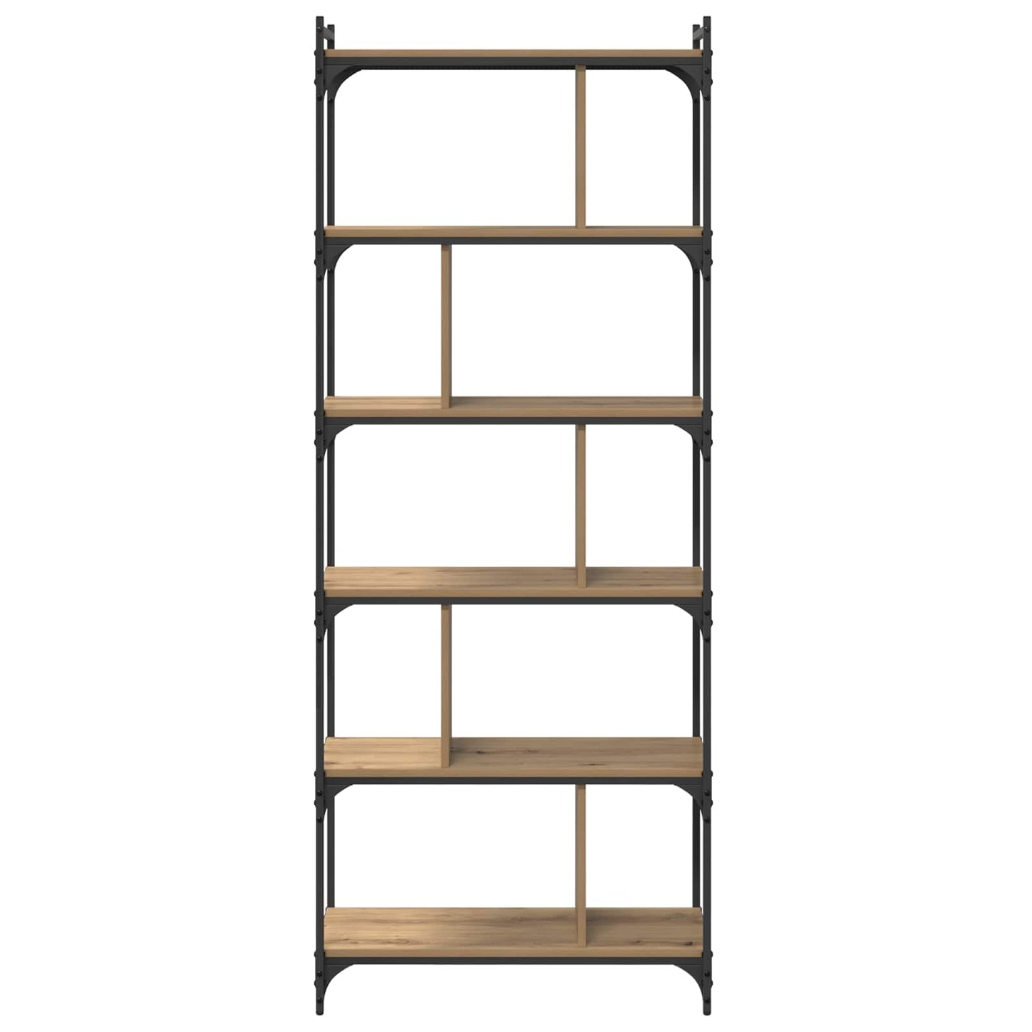 vidaXL Bookcase 5-Tier 76 x 32 x 192 cm Engineered Wood Artisan oak 5