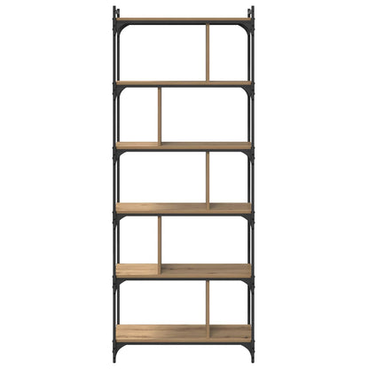 vidaXL Bookcase 5-Tier 76 x 32 x 192 cm Engineered Wood Artisan oak 5