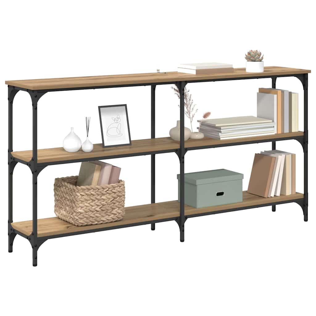 vidaXL Console Table Artisan Oak 150 x 29 x 75 cm 3