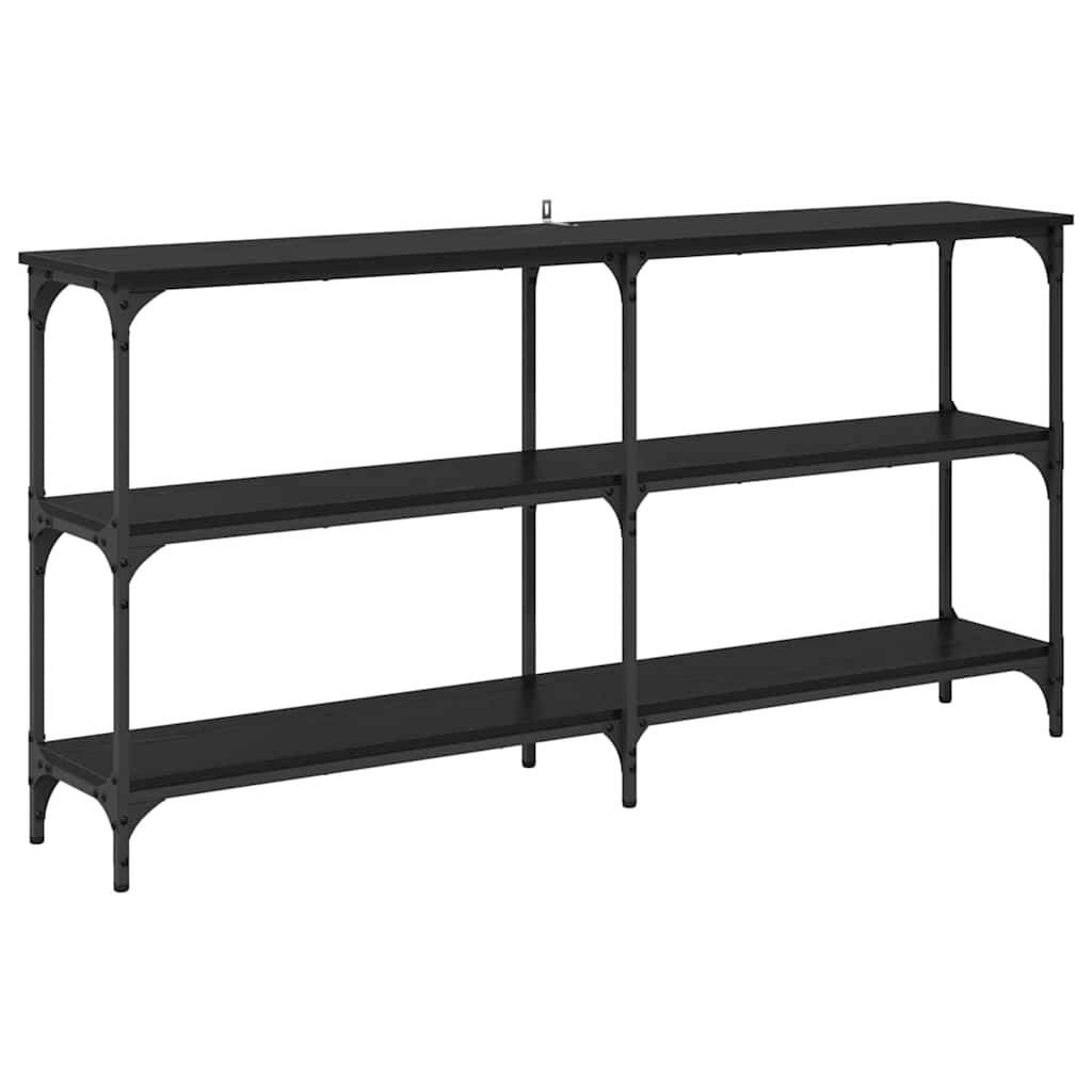 vidaXL Console Table Black Oak 150 x 29 x 75 cm 2