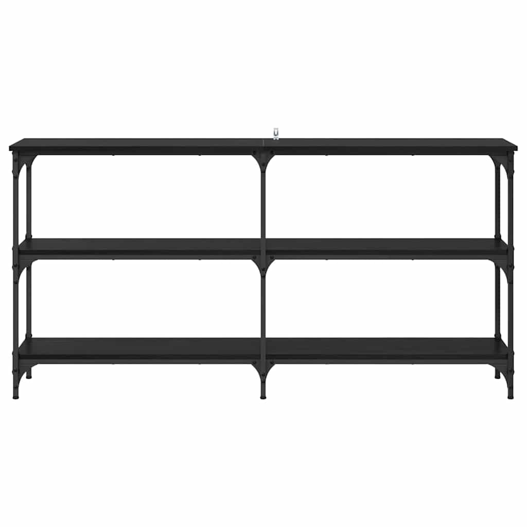 vidaXL Console Table Black Oak 150 x 29 x 75 cm 5