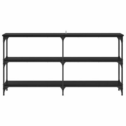 vidaXL Console Table Black Oak 150 x 29 x 75 cm 5