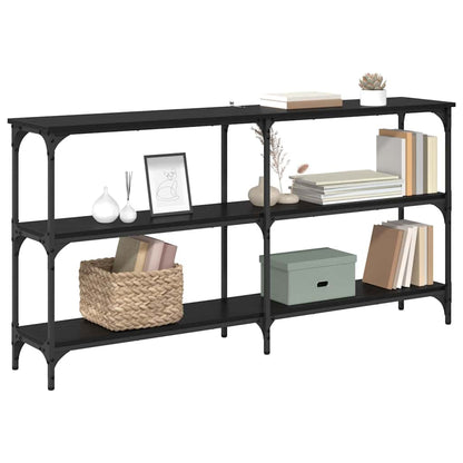 vidaXL Console Table Black Oak 150 x 29 x 75 cm 3