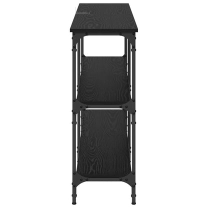 vidaXL Console Table Black Oak 150 x 29 x 75 cm 6