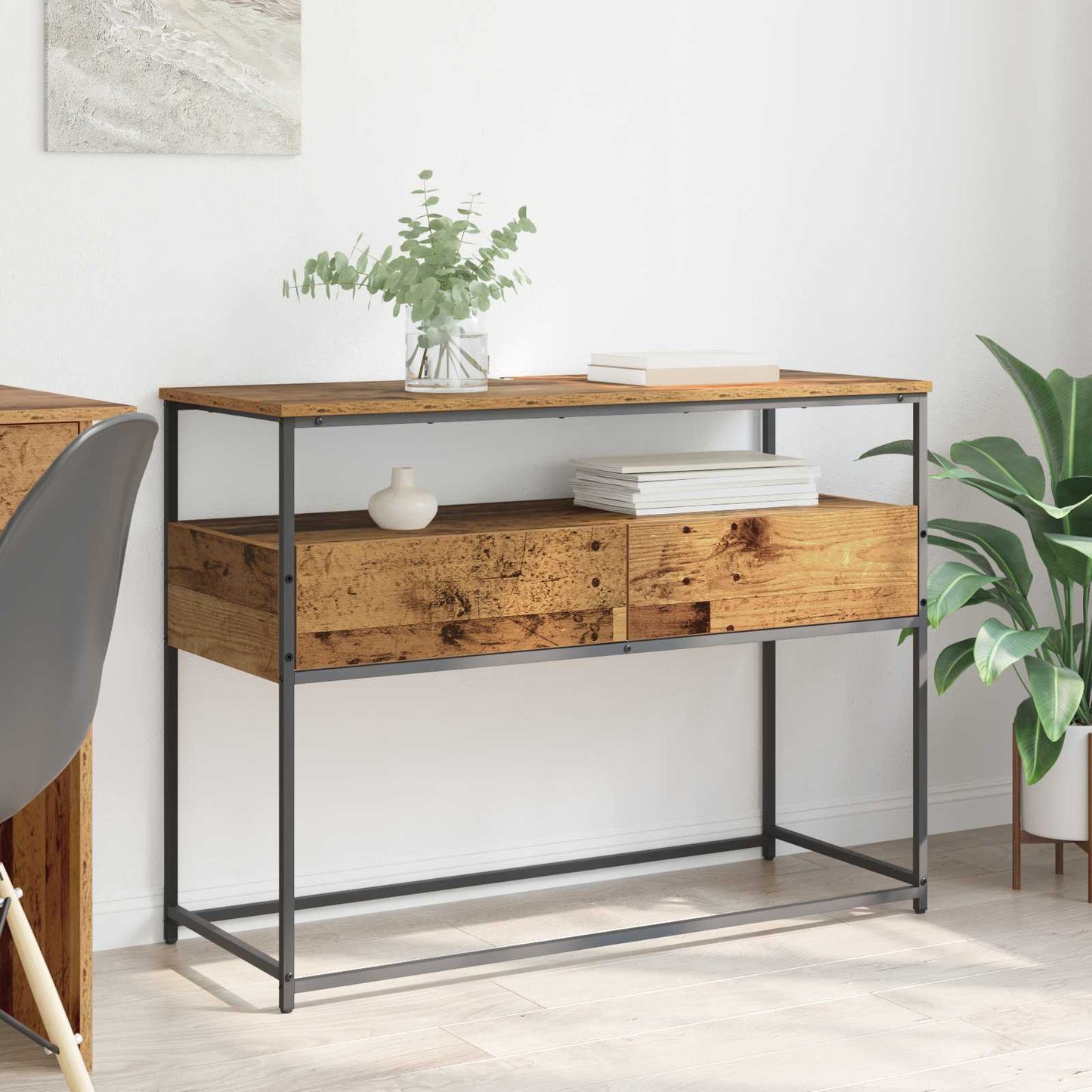 vidaXL Console Table Old Wood 100 x 40 x 75 cm Engineered Wood 1