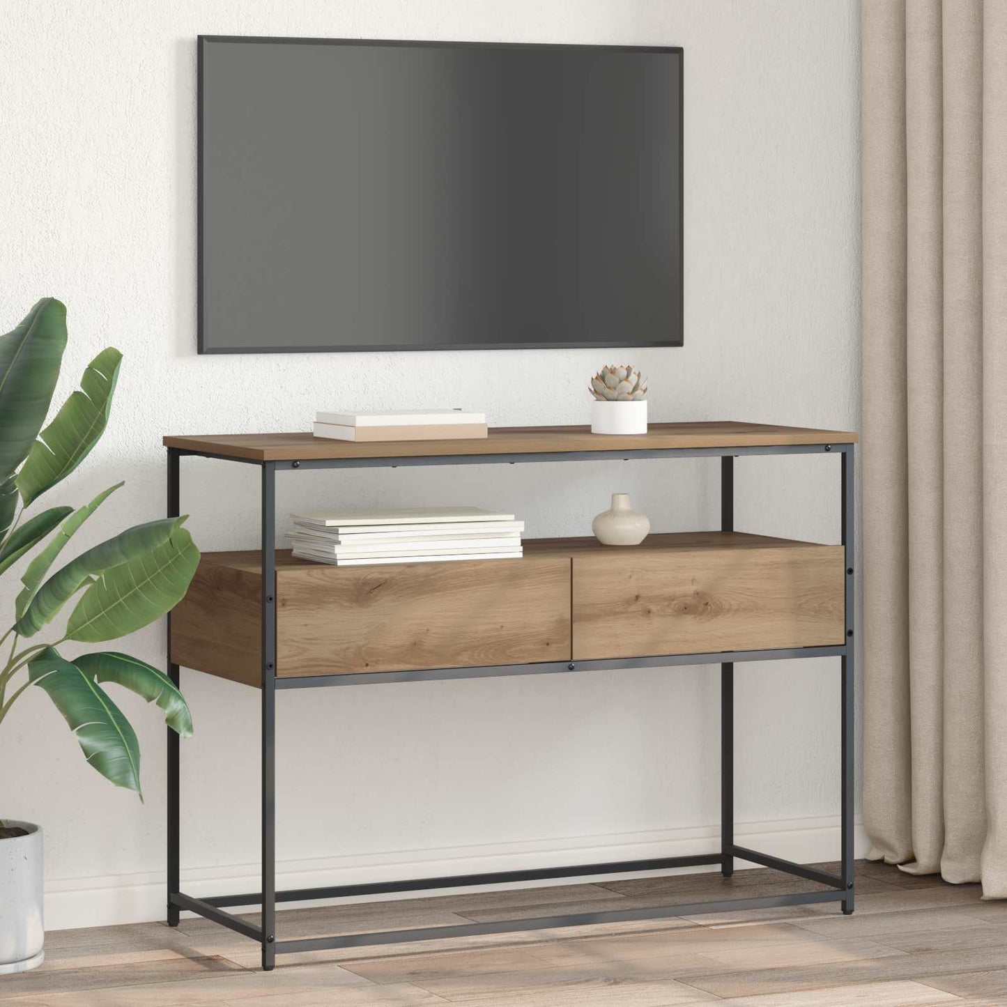 vidaXL Console Table Artisan Oak 100 x 40 x 75 cm Engineered Wood 4