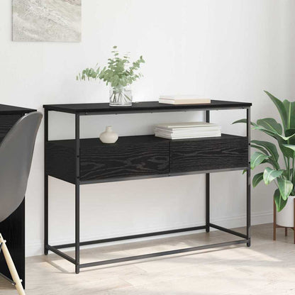 vidaXL Console Table Black Oak 100 x 40 x 75 cm Engineered Wood 1