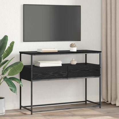 vidaXL Console Table Black Oak 100 x 40 x 75 cm Engineered Wood 4