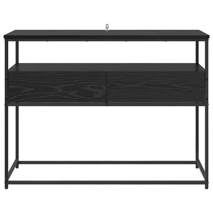 vidaXL Console Table Black Oak 100 x 40 x 75 cm Engineered Wood 6