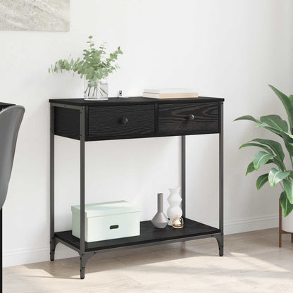 vidaXL Console Table Black Oak 75 x 34.5 x 75 cm Engineered Wood 1