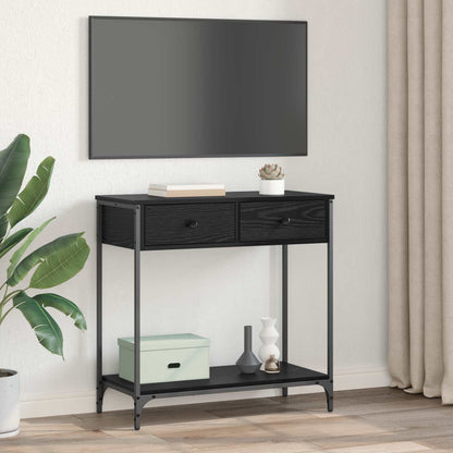 vidaXL Console Table Black Oak 75 x 34.5 x 75 cm Engineered Wood 4