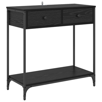 vidaXL Console Table Black Oak 75 x 34.5 x 75 cm Engineered Wood 2