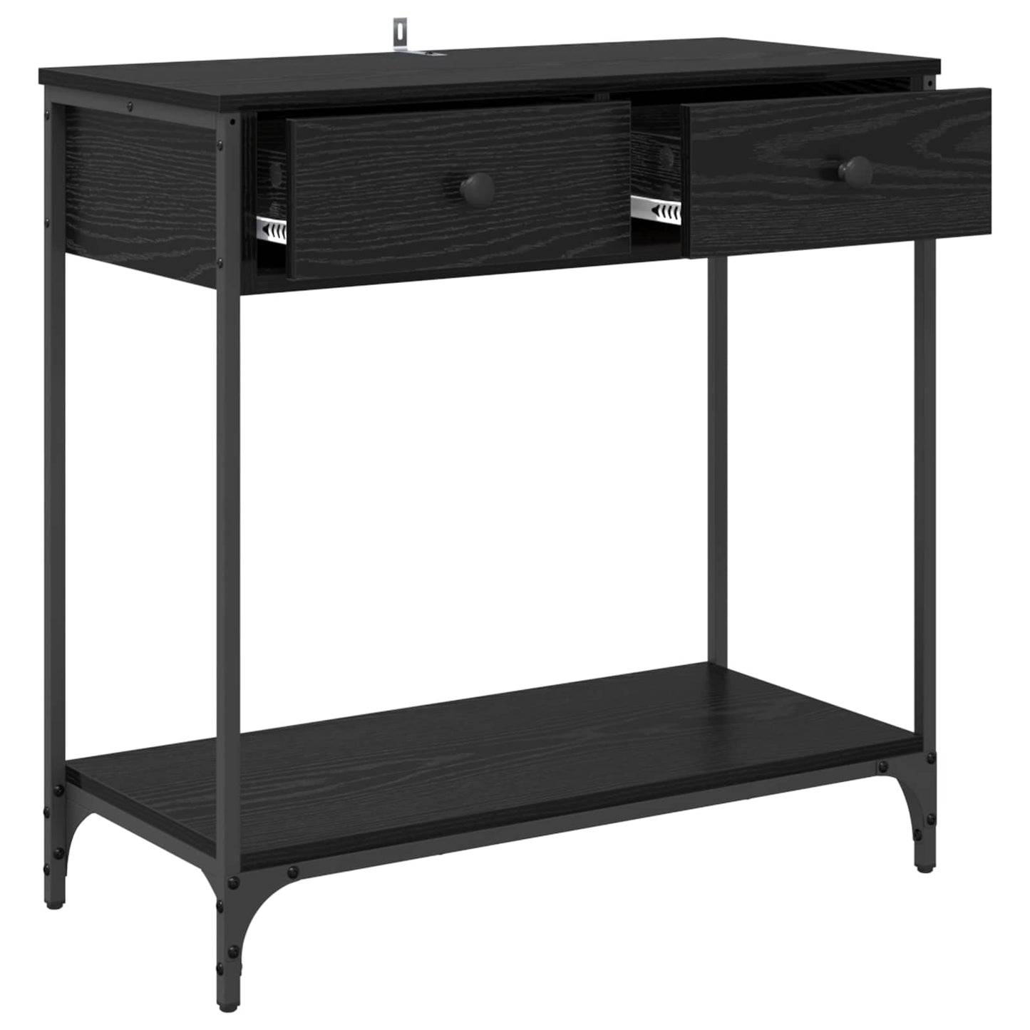 vidaXL Console Table Black Oak 75 x 34.5 x 75 cm Engineered Wood 5