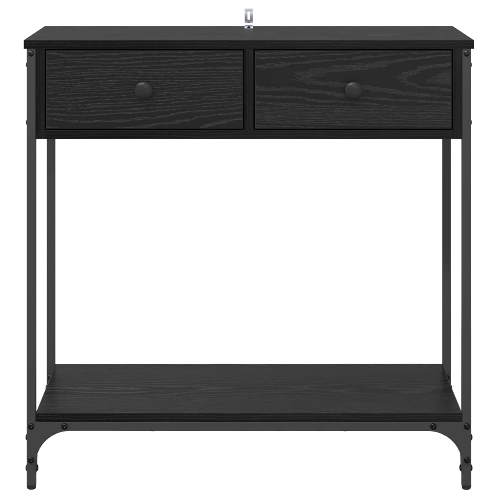 vidaXL Console Table Black Oak 75 x 34.5 x 75 cm Engineered Wood 6