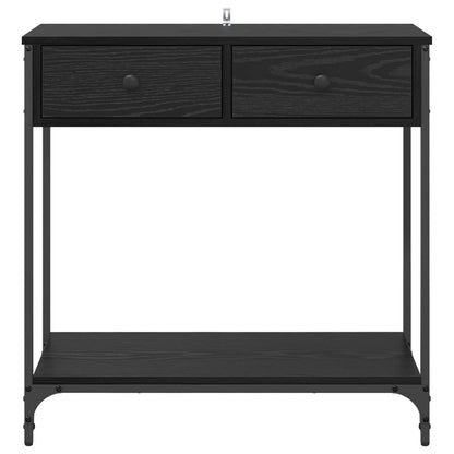 vidaXL Console Table Black Oak 75 x 34.5 x 75 cm Engineered Wood 6