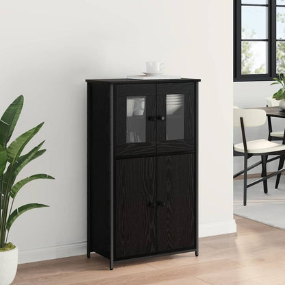 vidaXL Highboard Black Oak 62 x 32 x 106.5 cm Engineered Wood 4