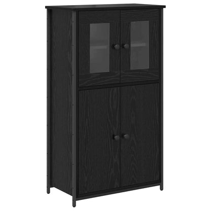 vidaXL Highboard Black Oak 62 x 32 x 106.5 cm Engineered Wood 2