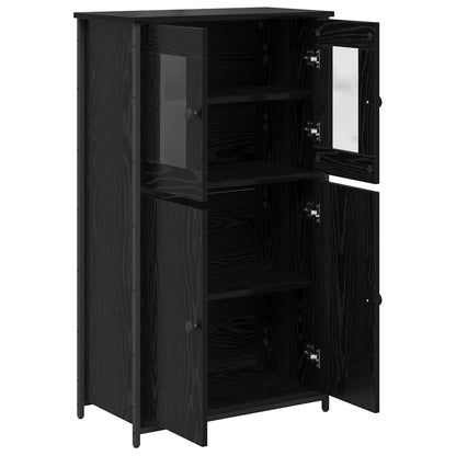 vidaXL Highboard Black Oak 62 x 32 x 106.5 cm Engineered Wood 5