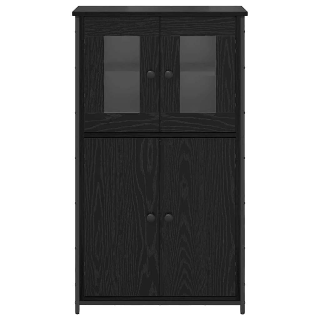 vidaXL Highboard Black Oak 62 x 32 x 106.5 cm Engineered Wood 6
