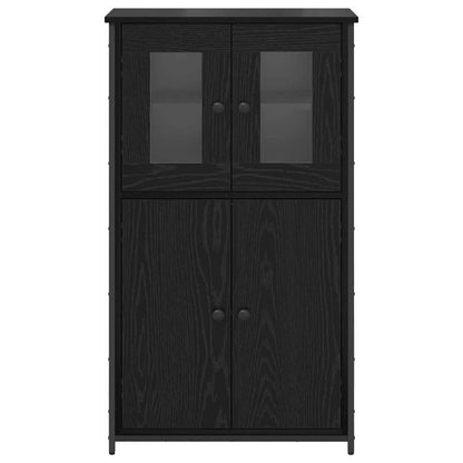 vidaXL Highboard Black Oak 62 x 32 x 106.5 cm Engineered Wood 6