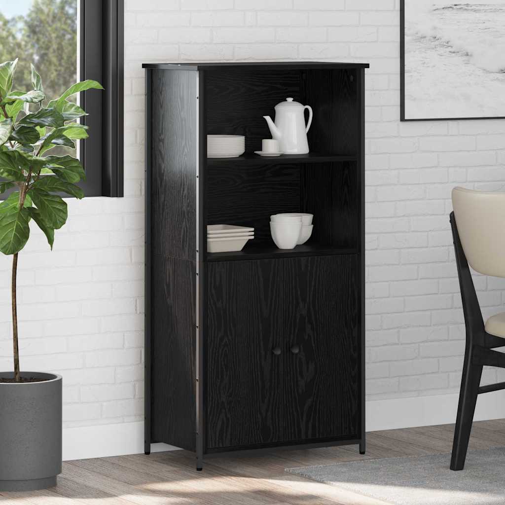vidaXL Highboard Black Oak 62 x 36 x 121.5 cm Engineered Wood 1