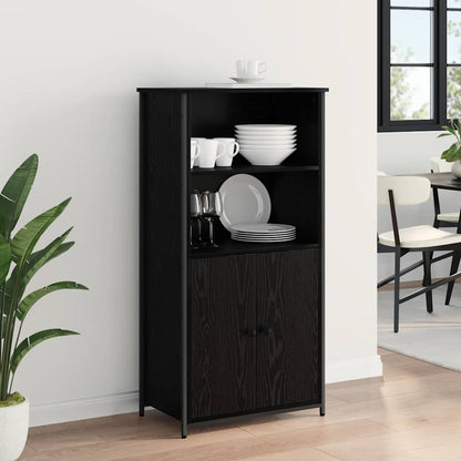 vidaXL Highboard Black Oak 62 x 36 x 121.5 cm Engineered Wood 4