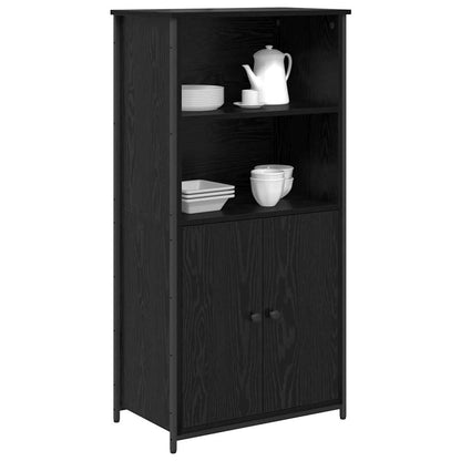 vidaXL Highboard Black Oak 62 x 36 x 121.5 cm Engineered Wood 3