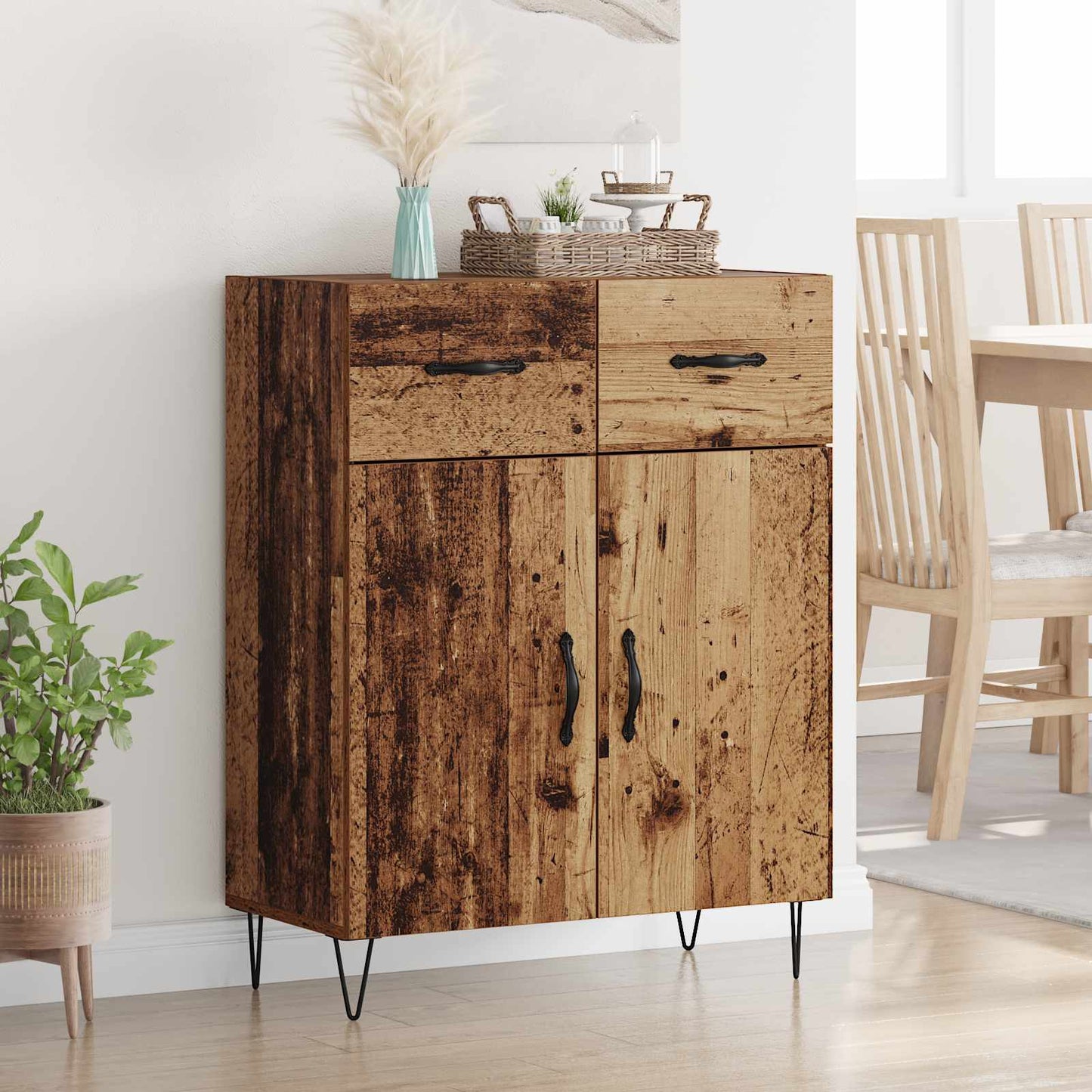 vidaXL Sideboard Old Wood 69.5 x 34 x 90 cm Engineered Wood 1