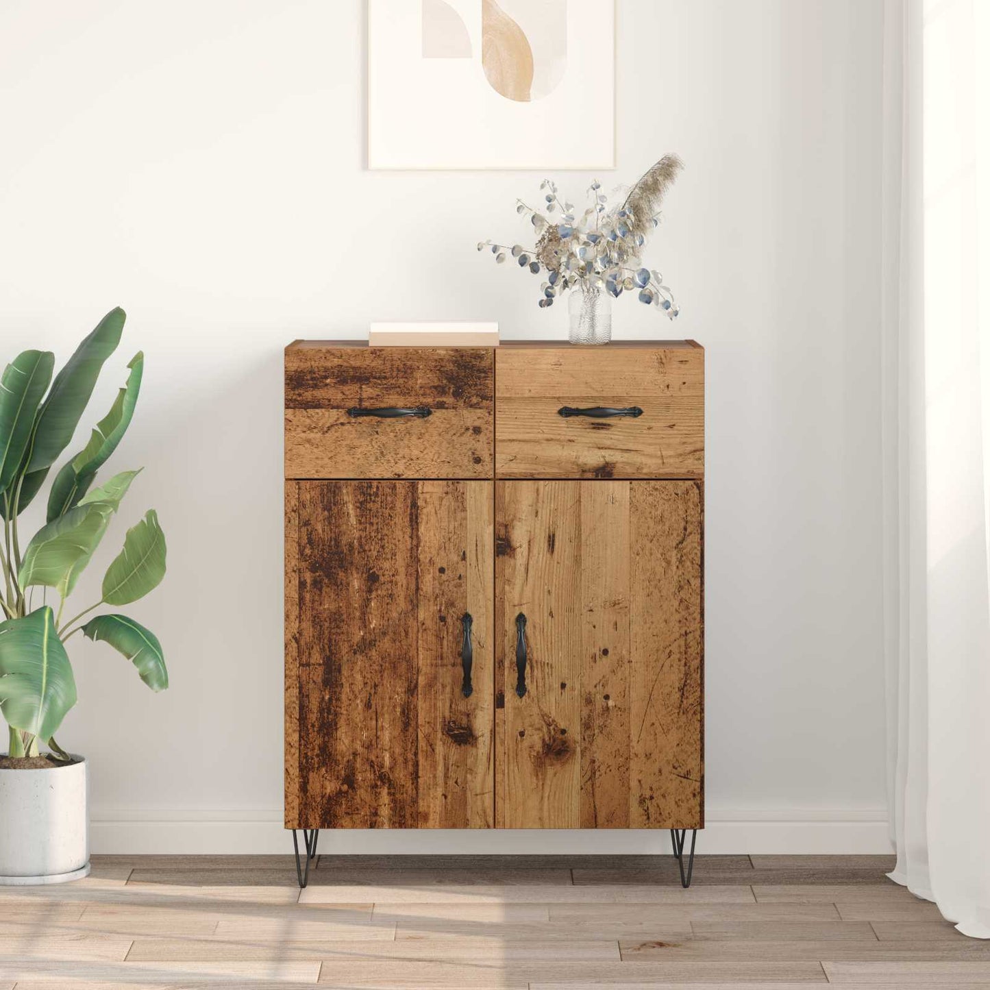 vidaXL Sideboard Old Wood 69.5 x 34 x 90 cm Engineered Wood 4