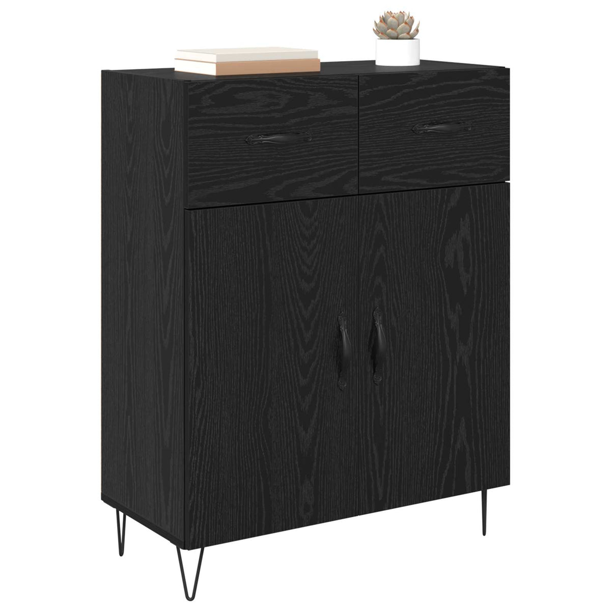 Sideboard 69,5x34x90 cm Engineered Wood Black oak