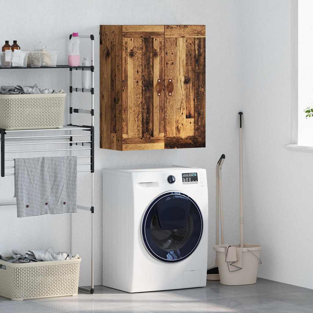 vidaXL Wall Mounted Cabinet Old Wood 69.5 x 34 x 90 cm Engineered Wood 1