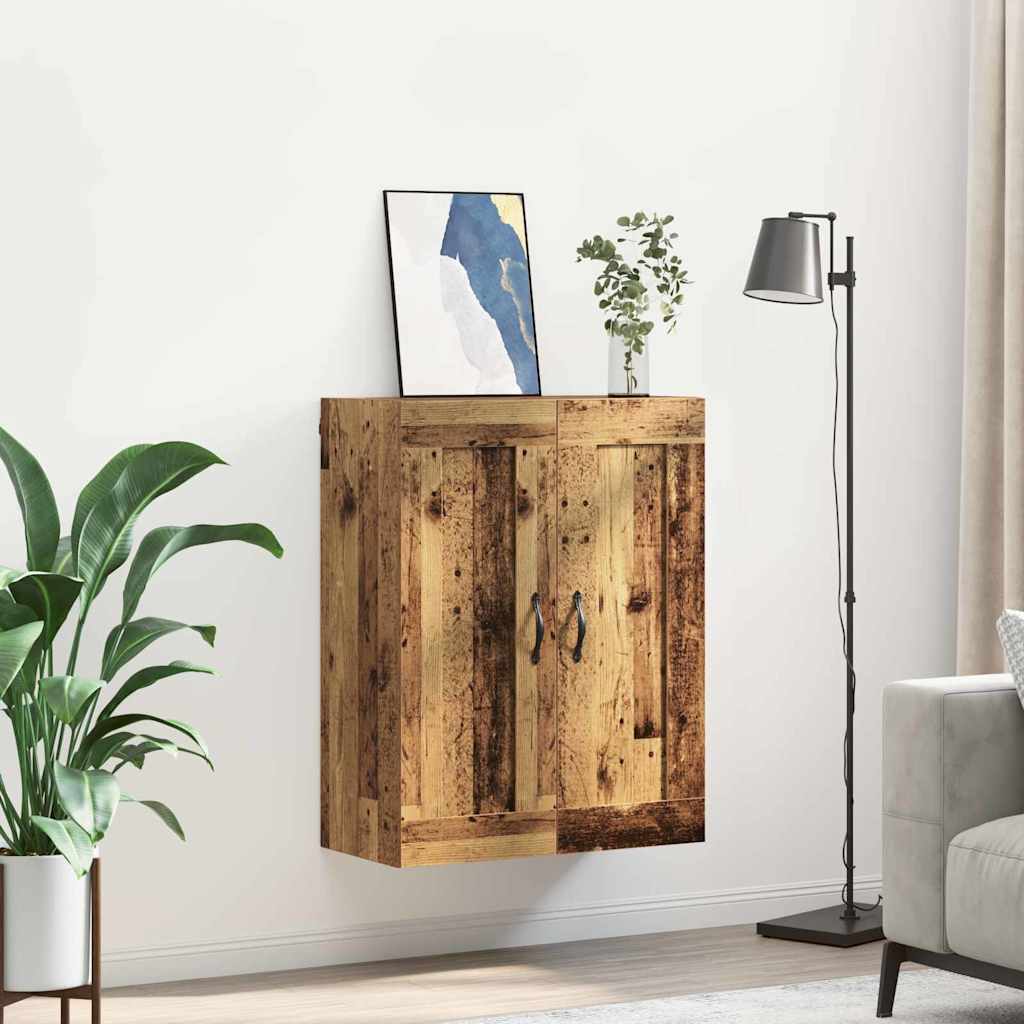 vidaXL Wall Mounted Cabinet Old Wood 69.5 x 34 x 90 cm Engineered Wood 4
