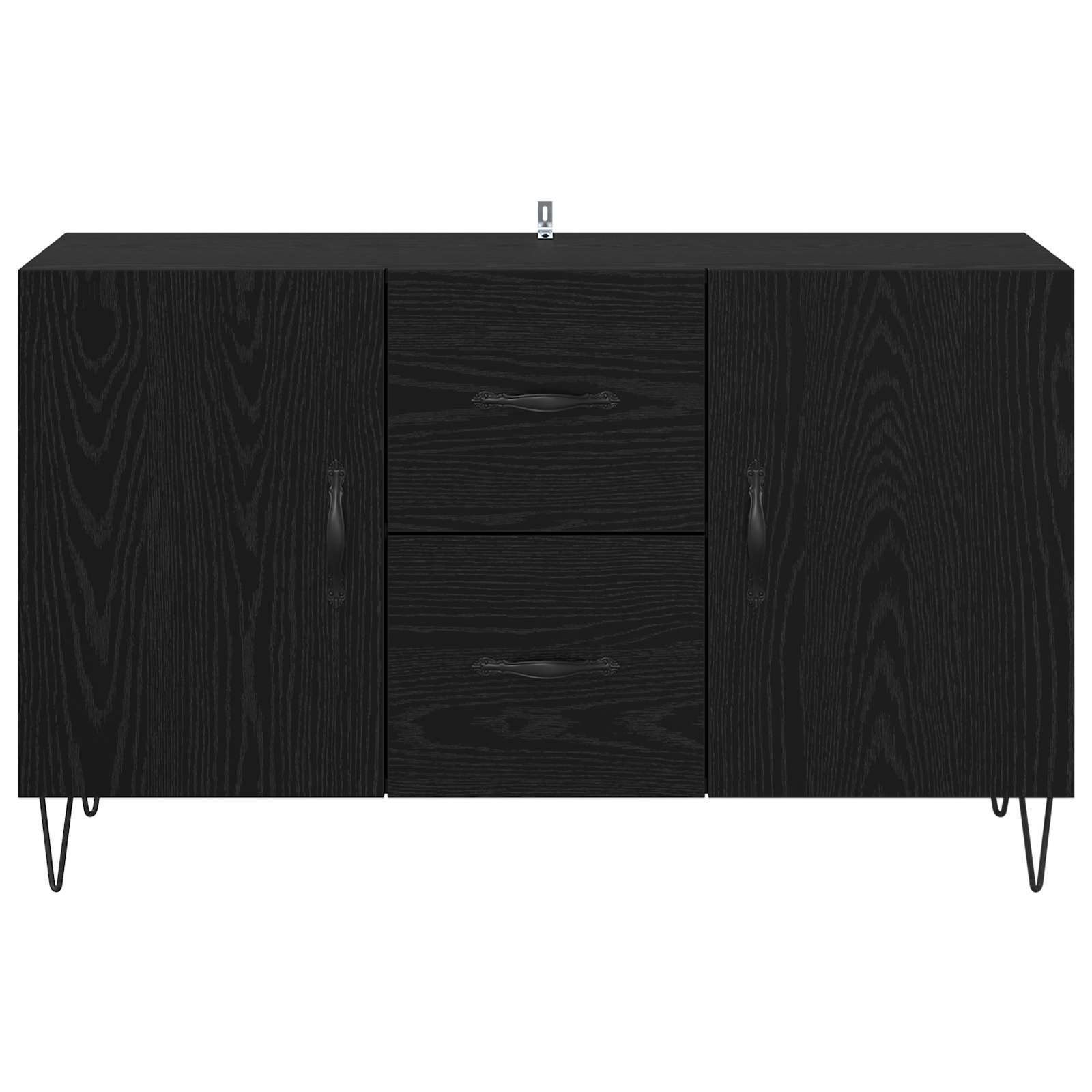vidaXL Sideboard Black Oak 100 x 36 x 60 cm Engineered Wood 6