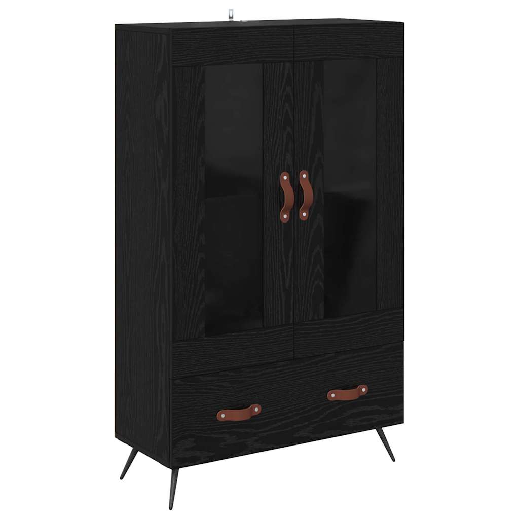 vidaXL Highboard Black Oak 69.5 x 31 x 115 cm 2