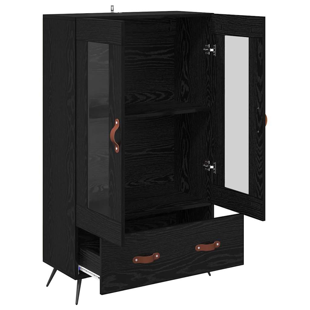 vidaXL Highboard Black Oak 69.5 x 31 x 115 cm 5