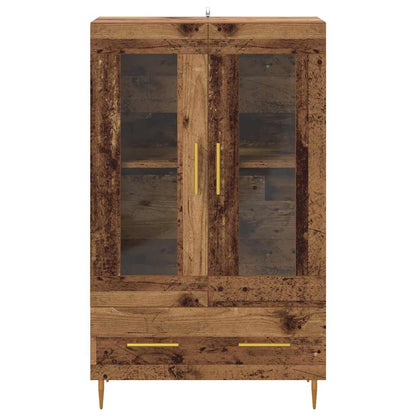 vidaXL Highboard Old Wood 69.5 x 31 x 115 cm Engineered Wood and Glass 6