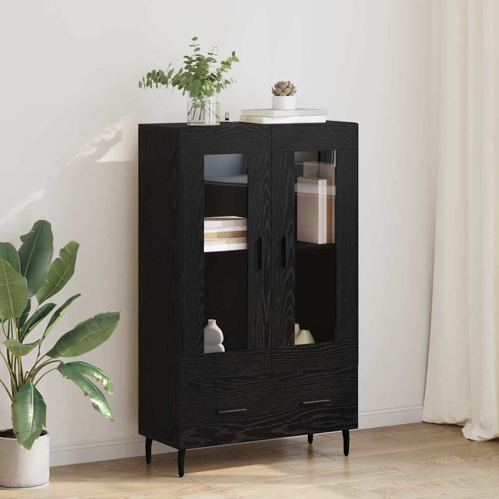 vidaXL Highboard Black Oak 69.5 x 31 x 115 cm Engineered Wood 1