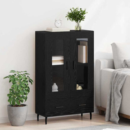 vidaXL Highboard Black Oak 69.5 x 31 x 115 cm Engineered Wood 4
