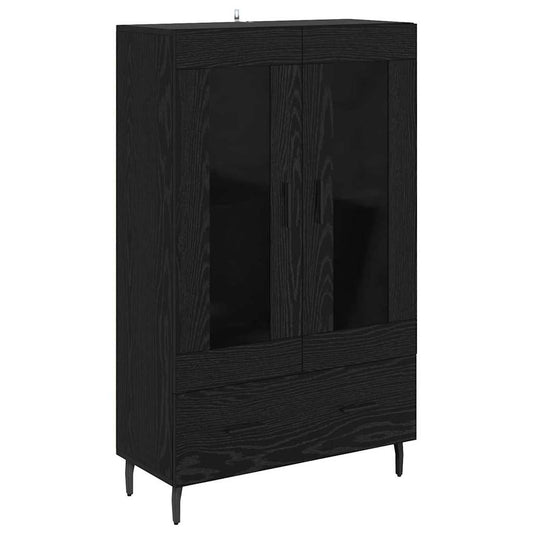 vidaXL Highboard Black Oak 69.5 x 31 x 115 cm Engineered Wood 2