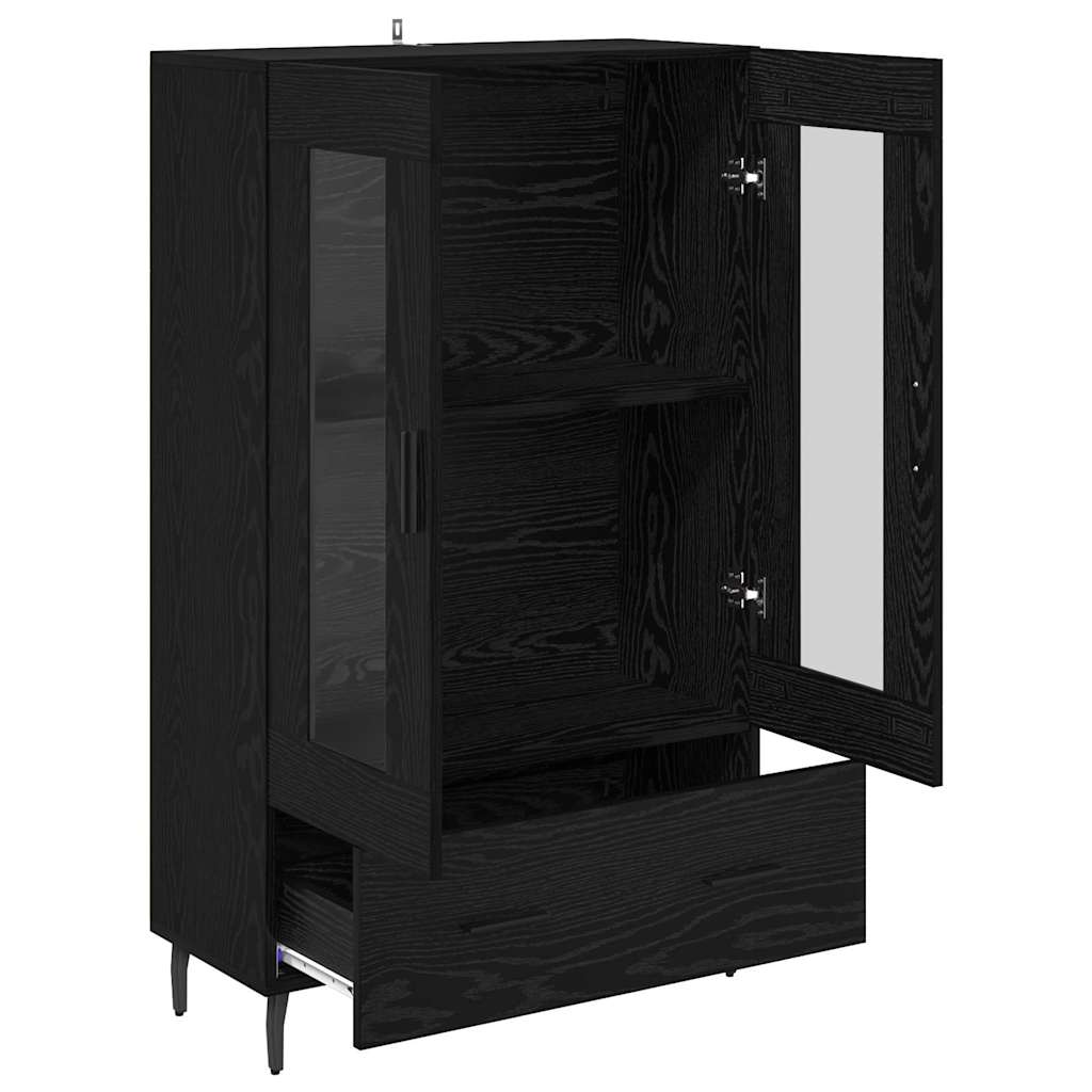 vidaXL Highboard Black Oak 69.5 x 31 x 115 cm Engineered Wood 5